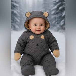 Wippette Quilted Bear Snow Suit – 6–8 Months (NWT)